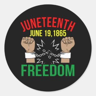 Juneteenth June 19, 1865 Freedom Classic Round Sticker