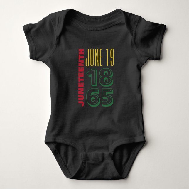 Juneteenth June 19 1865 Typography Black History Baby Bodysuit (Front)