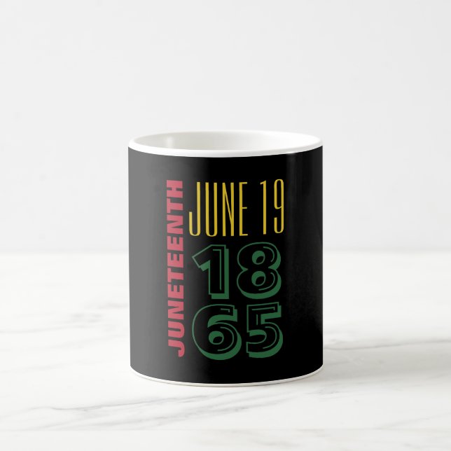 Juneteenth June 19 1865 Typography Black History Coffee Mug (Center)