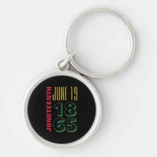Juneteenth June 19 1865 Typography Black History Key Ring