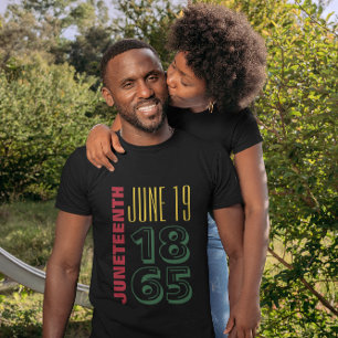 Juneteenth June 19 1865 Typography Black History T-Shirt