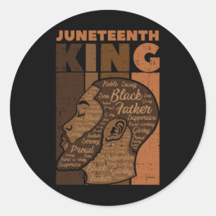 Juneteenth King Black Father Melanin African Dad P Classic Round Sticker