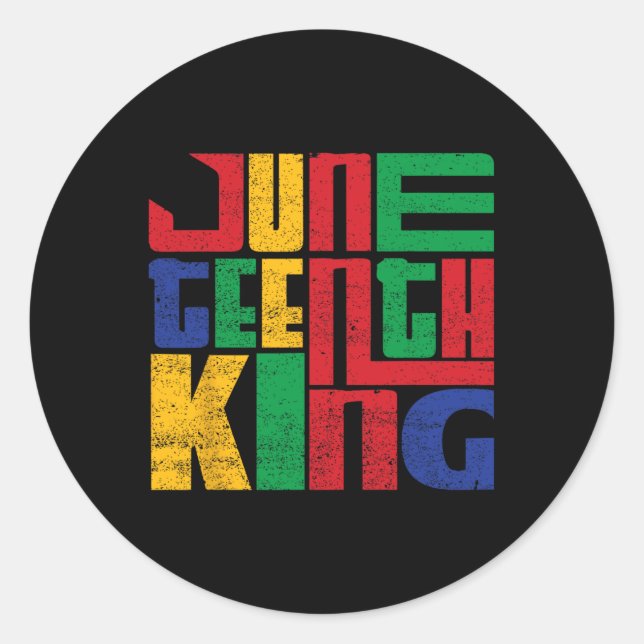 Juneteenth King Black Man Boy Juneteenth King  Classic Round Sticker (Front)