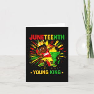 Juneteenth King Celebrating 1865 Black Boys Kids Card