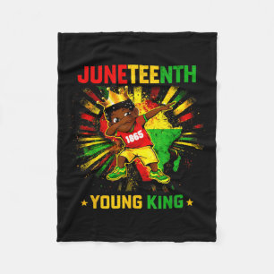 Juneteenth King Celebrating 1865 Black Boys Kids Fleece Blanket