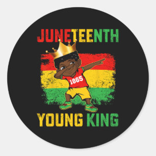Juneteenth King Celebrating 1865 Black Boys Kids T Classic Round Sticker