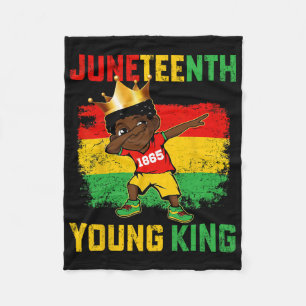 Juneteenth King Celebrating 1865 Black Boys Kids T Fleece Blanket