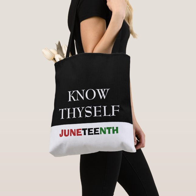 JUNETEENTH Know Thyself Tote Bag (Close Up)