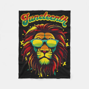Juneteenth Lion Celebrate Black Freedom 1865 Histo Fleece Blanket
