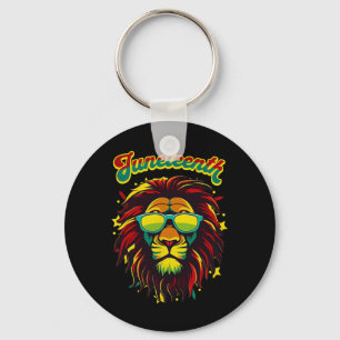 Juneteenth Lion Celebrate Black Freedom 1865 Histo Key Ring