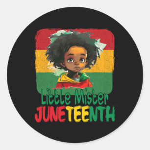 Juneteenth Little Mister Kids Black Boy Toddler By Classic Round Sticker