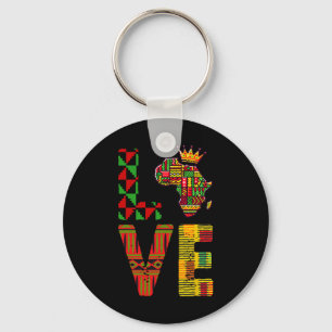 Juneteenth Love Africa Map Black History Men Women Key Ring