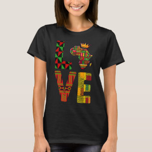 Juneteenth Love Africa Map Black History Men Women T-Shirt