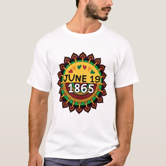 Juneteenth mandala traditional African patterns T-Shirt (Front)