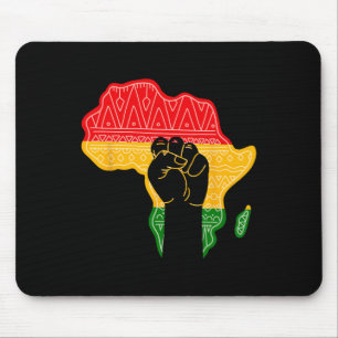 Juneteenth Map Hand Fist African Pride Black Histo Mouse Pad