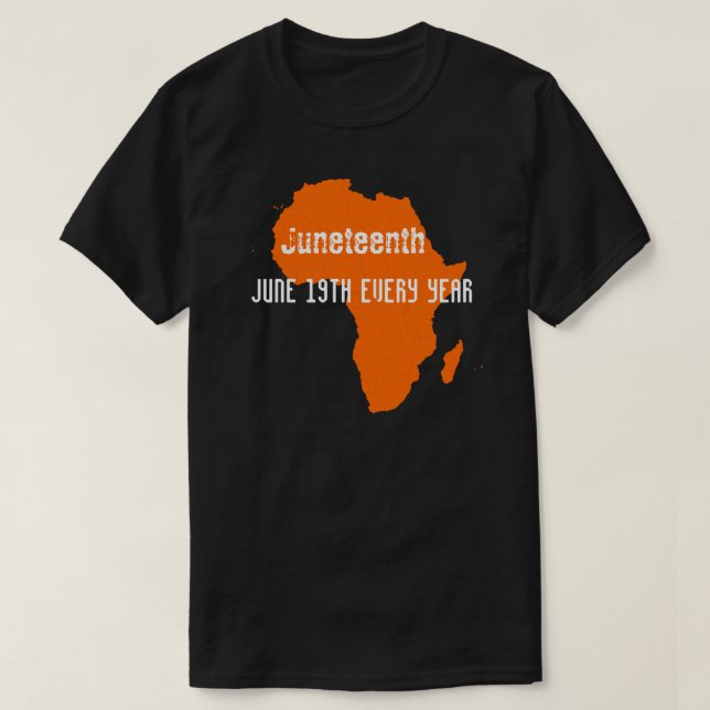 Juneteenth Map Of Africa  T-Shirt (Design Front)