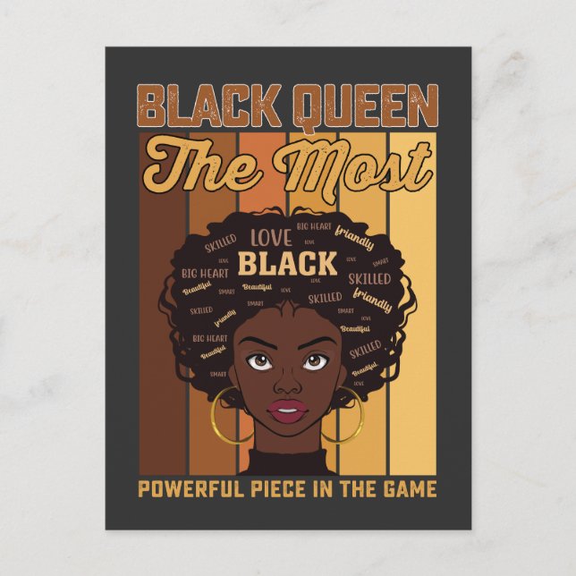 Juneteenth Melanin Black Girl The Most Powerful Invitation Postcard (Front)