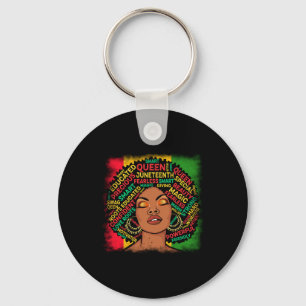 Juneteenth Melanin Black Queen African American La Key Ring
