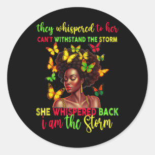 Juneteenth Melanin Girl Black Women Afro Black His Classic Round Sticker