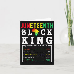 Juneteenth Men Black King Nutritional Facts Freedo Card