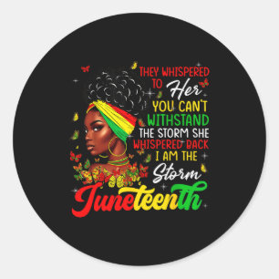 Juneteenth Month African Girl Woman Afro I Am The Classic Round Sticker