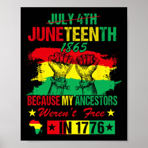 Juneteenth My Ancestors Free Black African Flag Pr Poster