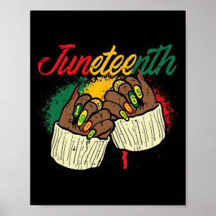 Juneteenth Nails 1865 African American Girls Kids  Poster