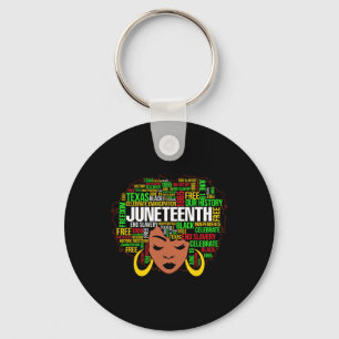 Juneteenth Natural Hair Black History Afro Women A Key Ring