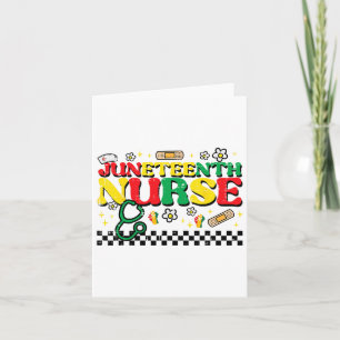 Juneteenth Nurse Groovy Retro African Scrub Top Bl Card