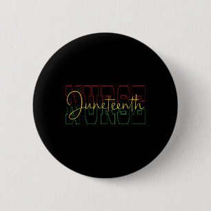 Juneteenth Nurse Melanin Nursing Stethoscope Black 6 Cm Round Badge