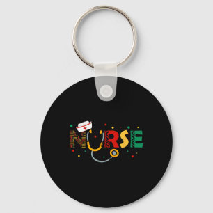 Juneteenth Nurse Melanin Nursing Stethoscope Black Key Ring