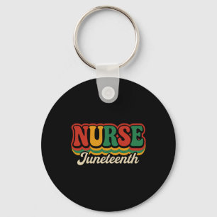 Juneteenth Nurse Tee Nursing Stethoscope Black His Key Ring