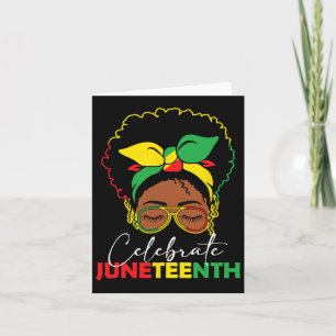 Juneteenth Outfit Women Messy Bun Eye Gles  Card