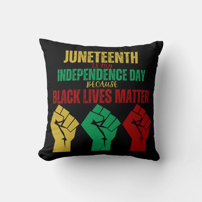 Juneteenth Pan-African Fist Pillow (Front)