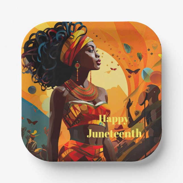Juneteenth  paper plate (Front)