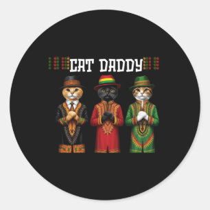 Juneteenth Parade Black Independence Day Cat Classic Round Sticker