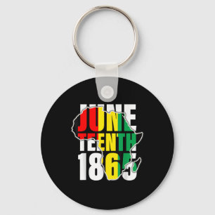 Juneteenth Pride Africa Map 1865 Freedom Men Women Key Ring