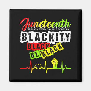 Juneteenth pride blackity black funny heartbeat magnet