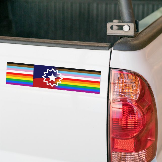 Juneteenth Pride LGBTQ Bumper Sticker (On Truck)