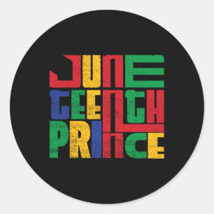 Juneteenth Prince Black Man Boy Juneteenth Prince Classic Round Sticker