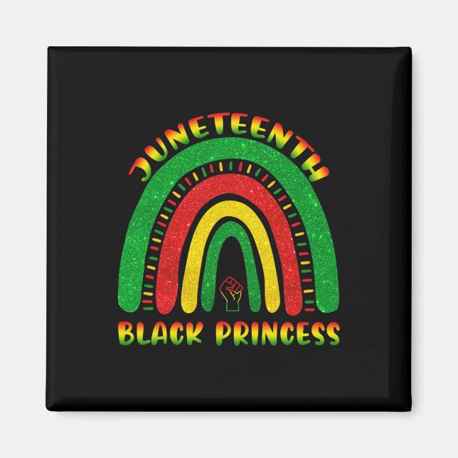 Juneteenth Princess Black African American Cute Wo Magnet (Front)