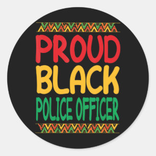 juneteenth proud black police officer cool fathers classic round sticker