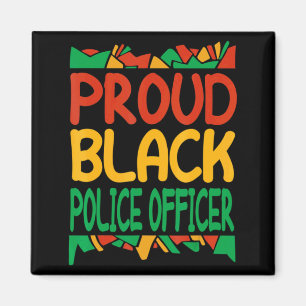 juneteenth proud black police officer dad cool fat magnet
