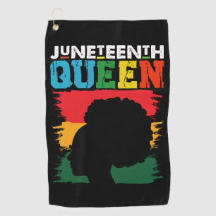 Juneteenth Queen Black Afro Melanin Girl Golf Towel