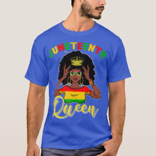Juneteenth Queen Celebrating 1865 Afro Black Histo T-Shirt