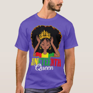 Juneteenth Queen Celebrating 1865 Afro Black Histo T-Shirt