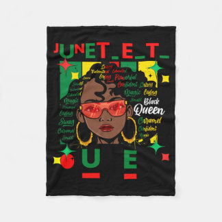 juneteenth queen melanin sista black girl magic fleece blanket