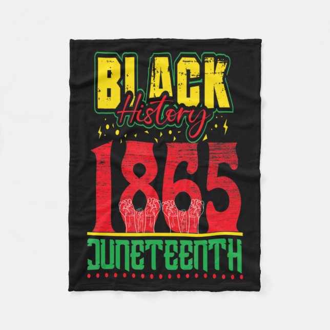 juneteenth quotes black history 1865 juneteenth fleece blanket (Front)