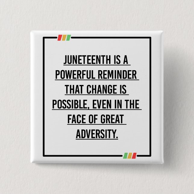 Juneteenth Quotes, Freedom of African American. 15 Cm Square Badge (Front)