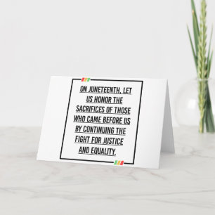 Juneteenth Quotes, Freedom of African American. Card